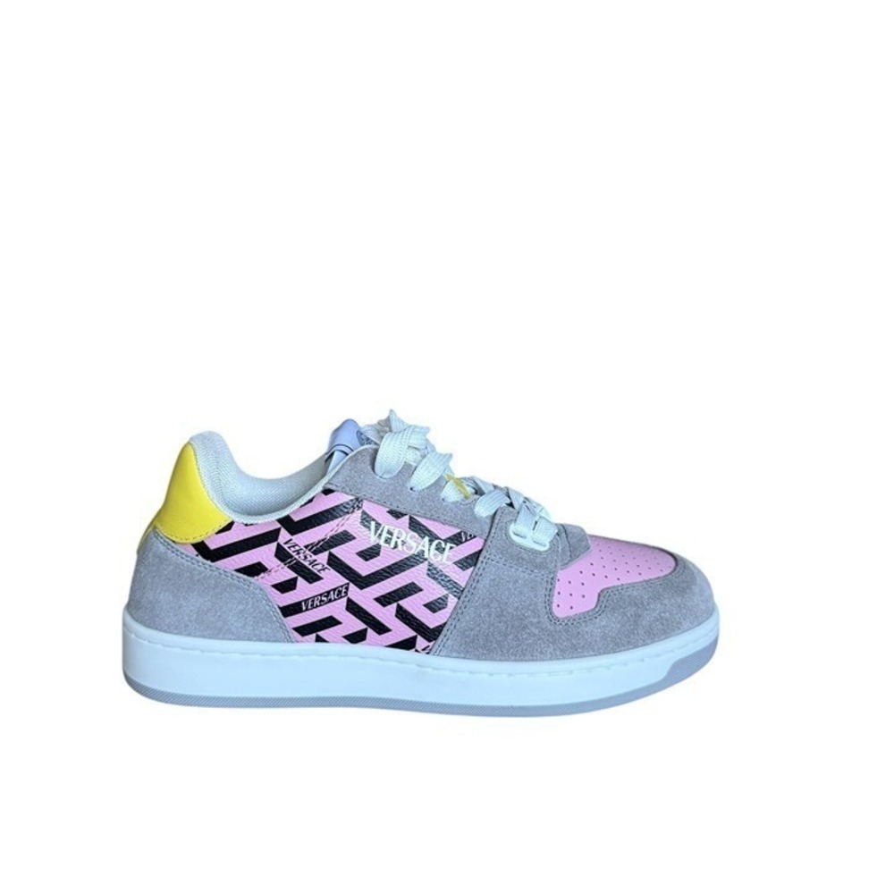 Versace Medusa Pink/Gray Leather Women's Sneaker Shoe, 1014316, Euro 40 - Picture 4 of 12